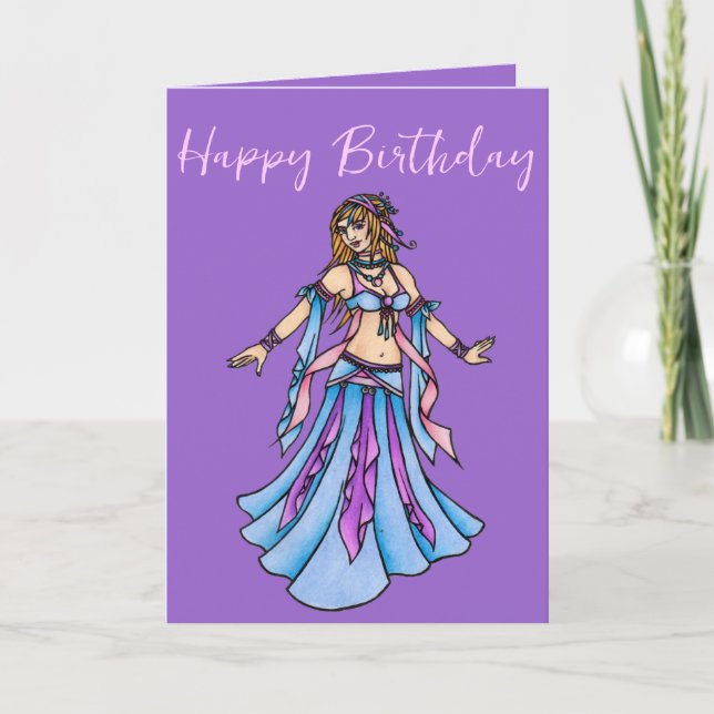 Grattis på födelsedagen Belly Dancer Kort (Framsida)