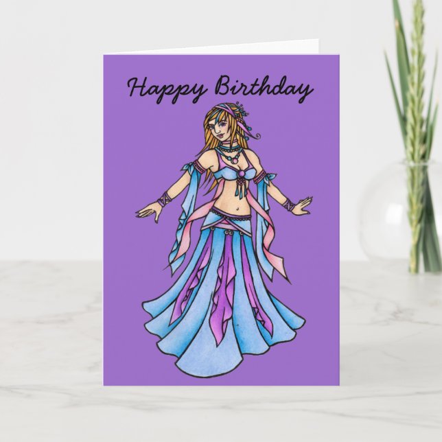 Grattis på födelsedagen Belly Dancer Kort (Framsida)