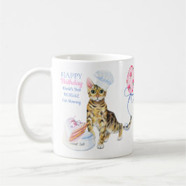 Grattis på födelsedagen-bengalkatten Mamma - lägg  Kaffemugg