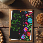 Grattis på födelsedagen Beresh Friend Kort<br><div class="desc">Din bästa vän behöver veta att du tänker på dem på deras speciella dag. Den här söta designen för blommigt av roligt skulle vara perfekten till en speciell vän. Den handritade designen kom från en illustration som jag skapat för min Inspirivitet Facebook-sida (där jag skapar dagligen, inspirationskonst). De flesta designerna...</div>