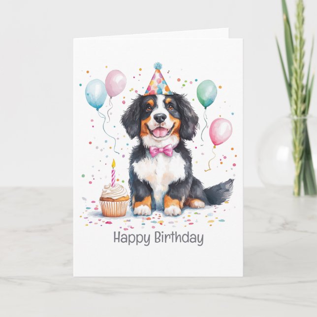 Grattis på födelsedagen Berner Sennenhund Kort (Framsida)