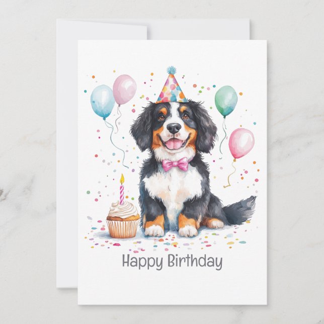 Grattis på födelsedagen Berner Sennenhund Kort (Framsida)
