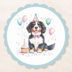 Grattis på födelsedagen Berner Sennenhund Underlägg Papper