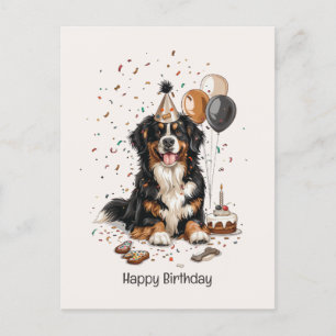 Grattis på födelsedagen Berner Sennenhund Vykort