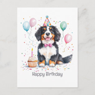 Grattis på födelsedagen Berner Sennenhund Vykort