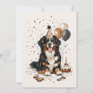 Grattis på födelsedagen Bernese Mountain Hund Inbjudningar