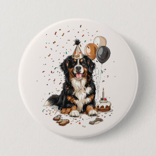Grattis på födelsedagen Bernese Mountain Hund Knapp