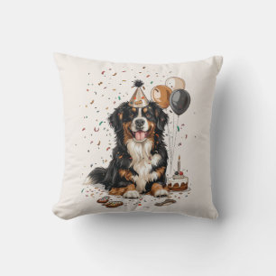 Grattis på födelsedagen Bernese Mountain Hund Kudde