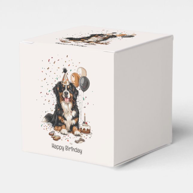 Grattis på födelsedagen Bernese Mountain Hund Presentaskar (Framsidan Sidan)