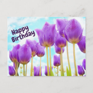Grattis på födelsedagen BeSnyval Lila Tulips Vykort
