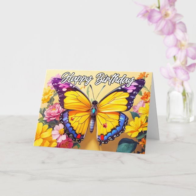 Grattis på födelsedagen BeSnyval Vår Butterfly Des Kort (Orkide)