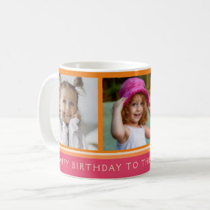 Grattis på födelsedagen Best Grandma Photo Collage Kaffemugg
