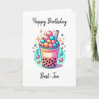 Grattis på födelsedagen Best-Tea | Boba Pun Kort