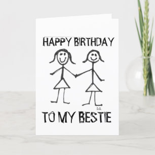 GRATTIS PÅ FÖDELSEDAGEN BESTIE BBF GREETING CARDS HELGKORT