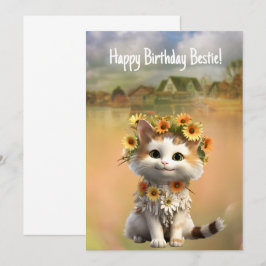 Grattis på födelsedagen Bestie Cute Bogo Cat Kort