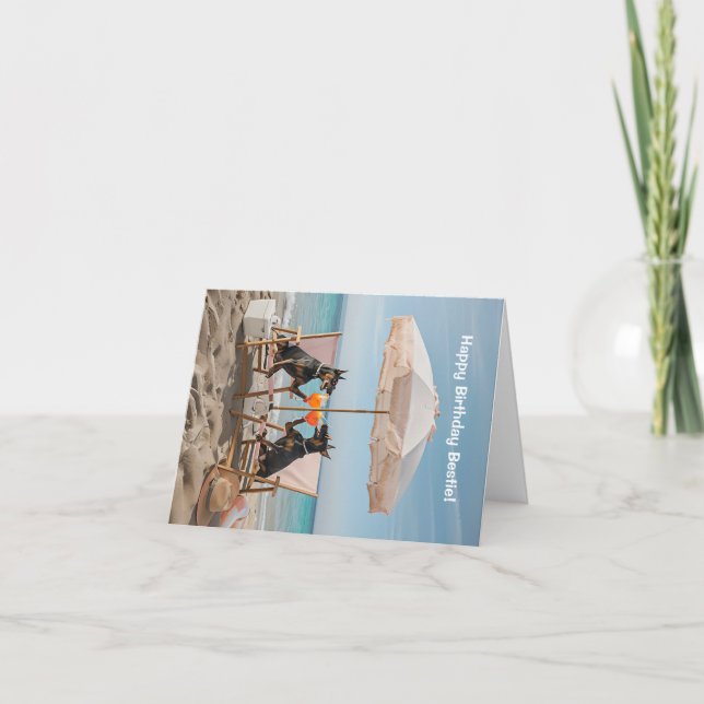 Grattis på födelsedagen Bestie Hund Inspired Födel Tack Kort (Framsida)