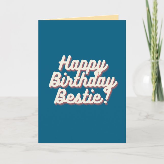 Grattis på födelsedagen Bestie | Teal Kort (Framsida)