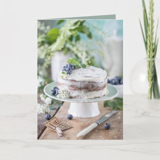 grattis på födelsedagen Bevackra Cake Kort (Framsida)