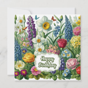 Grattis på födelsedagen Bevackra Garden Flowers Kort