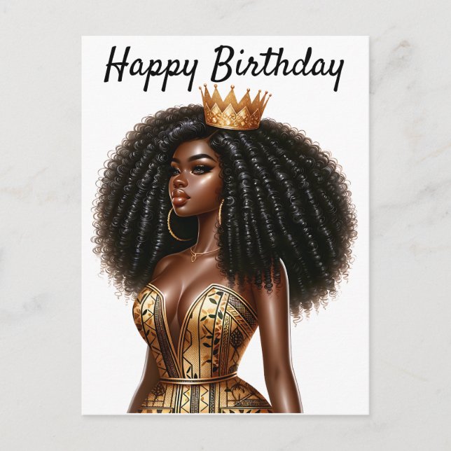 Grattis på födelsedagen Bevackra Sista Black Girl  Vykort (Framsida)