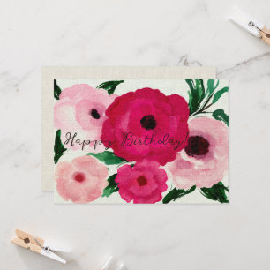 Grattis på födelsedagen! Big Rosa Flowers Benice