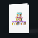 Grattis på födelsedagen Big Sister Tecknad Cats Kort<br><div class="desc">Ett team med tecknad kattungar som håller i färgader som säger"Grattis på födelsedagen till min stora syster".</div>