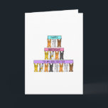 Grattis på födelsedagen Big Sister Tecknad Cats Kort<br><div class="desc">Ett team med tecknad kattungar som håller i färgader som säger"Grattis på födelsedagen till min stora syster".</div>