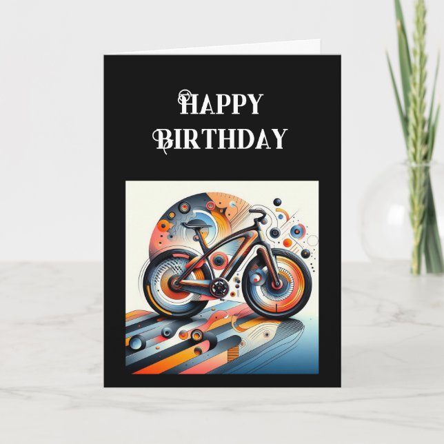 Grattis på födelsedagen Bike Inspirational Kort (Framsida)