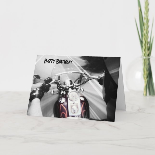 Grattis på födelsedagen Biker-kort Kort (Framsida)