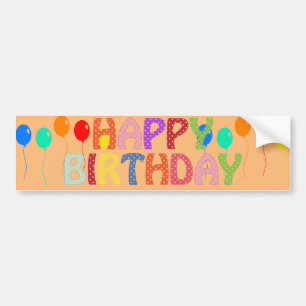 Grattis på födelsedagen bildekal