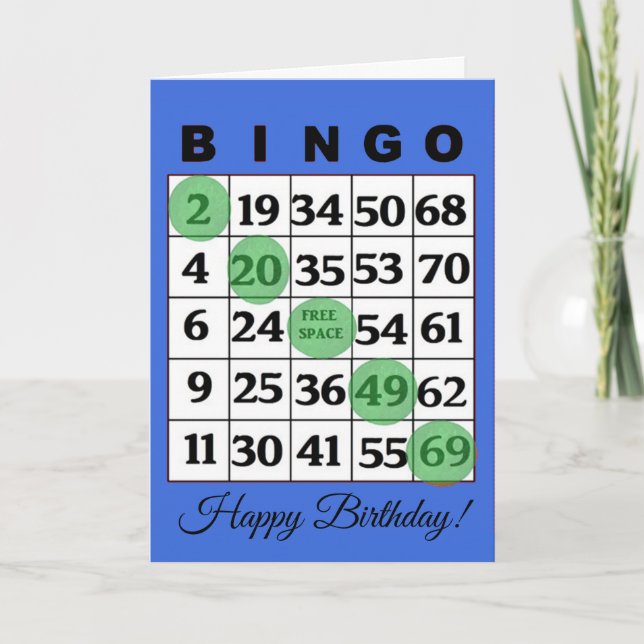 Grattis på födelsedagen BINGO-kort Kort (Framsida)