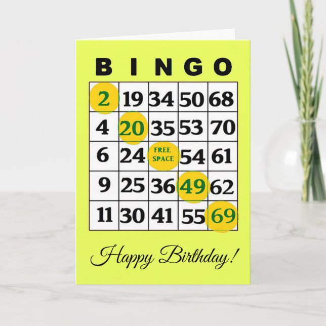 Grattis på födelsedagen BINGO-kort Kort (Framsida)