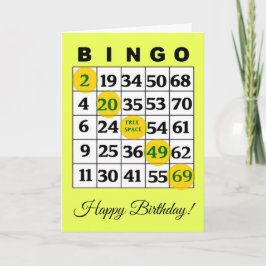 Grattis på födelsedagen BINGO-kort Kort