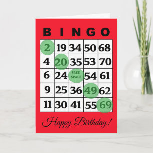 Grattis på födelsedagen BINGO-kort Kort
