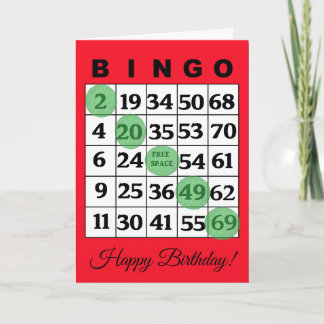 Grattis på födelsedagen BINGO-kort Kort