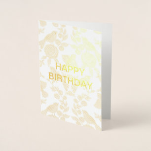 Grattis på födelsedagen Bird-design Folierat Kort
