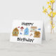 grattis på födelsedagen Bird House CARD Kort (Yellow Flower)