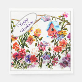 Grattis på födelsedagen Bird House Pappersservett