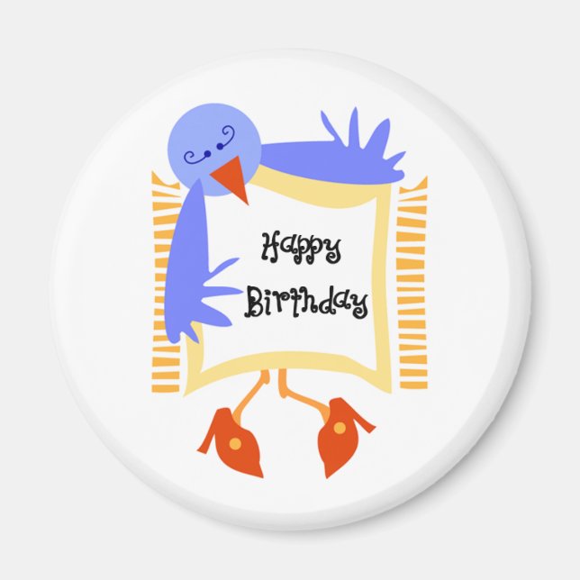 Grattis på födelsedagen Bird Magnet (Framsidan)