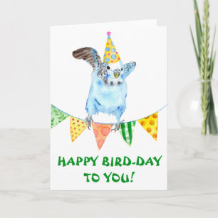 Grattis på födelsedagen Bird Parakeet Kort