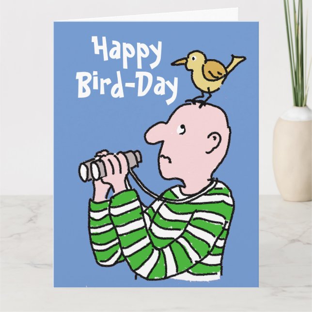 Grattis på födelsedagen Bird Watcher eller Birder Kort (Framsida)