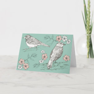 Grattis på födelsedagen Bird Wildlife Nature Bläck Kort