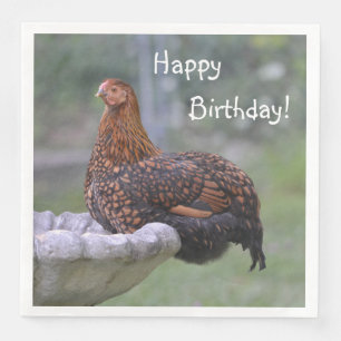 Grattis på födelsedagen Birdbakyckling Pappersservett