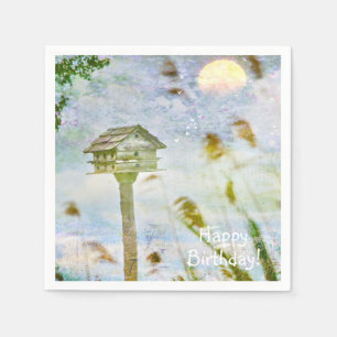 Grattis på födelsedagen Birdhouse Pappersservett