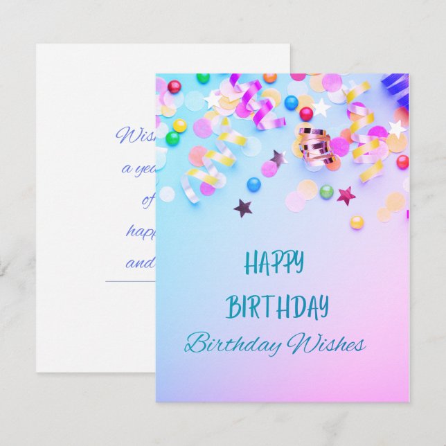 Grattis på födelsedagen-Birthday Önskemål (Fram/baksida)