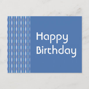 Grattis på födelsedagen blå mönster vykort