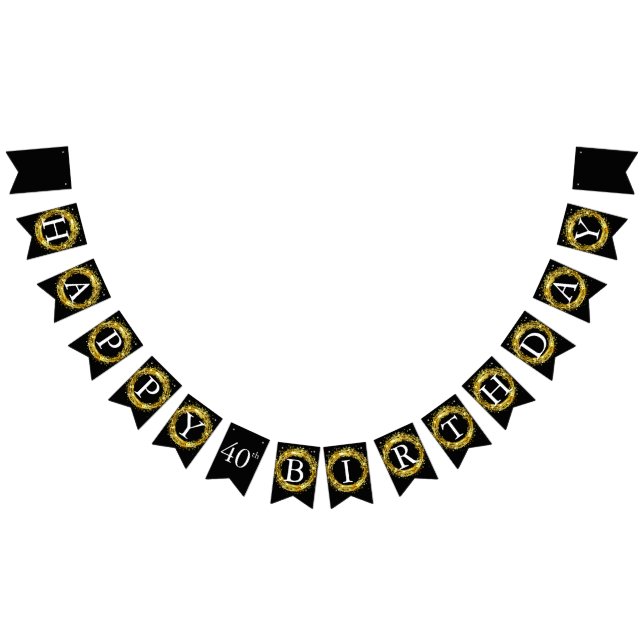 Grattis på födelsedagen 🎈 Black och Guld Vimplar (Alla)