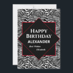 Grattis på födelsedagen Black White Modern Persona<br><div class="desc">Grattis på födelsedagen Black White Modern Personalize Card är underbart att önska den speciella personen i ditt liv Grattis på födelsedagen. Anpassa den med din information.</div>