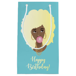 Grattis på födelsedagen! Black Woman Blonde Afro,