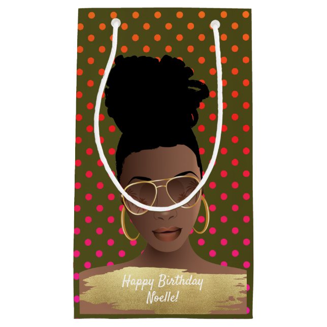 Grattis på födelsedagen! Black Woman Guld Shades,  (Framsidan)